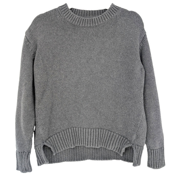 Daily Ritual Charcoal Gray Cotton Crewneck Sweater Small Preppy Classic Basic - Picture 2 of 7